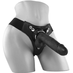 Black Realistic 10 Inch dildo Strap-On Harness