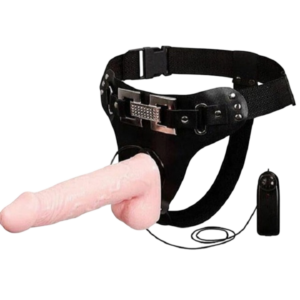 Vibrating Strap-On Solid Dildo For Women